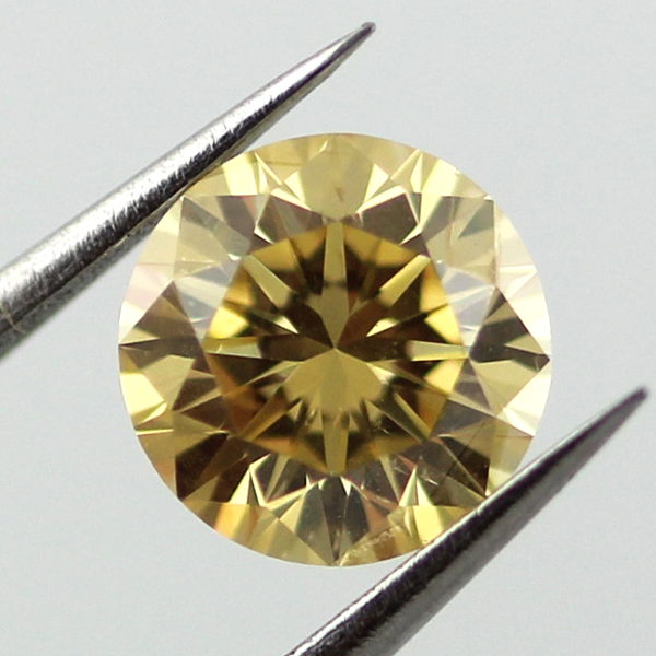 Fancy Intense Orangy Yellow Diamond, Round, 0.56 carat