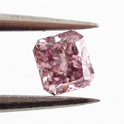 Fancy Intense Pink Purple Diamond, Radiant, 0.12 carat - B