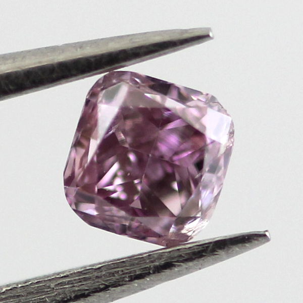 Fancy Intense Pink Purple Diamond, Cushion, 0.15 carat, I1