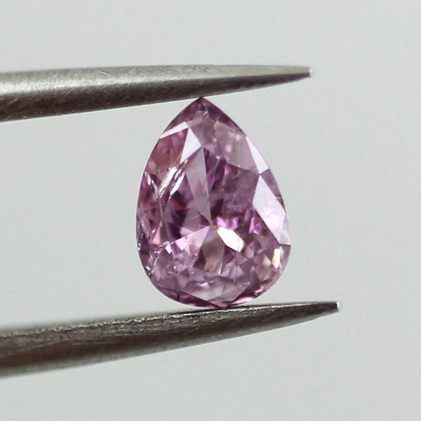 Fancy Intense Pink Purple Diamond, Pear, 0.18 carat