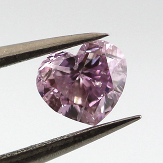 Fancy Intense Pink Purple Diamond, Heart, 0.33 carat - B