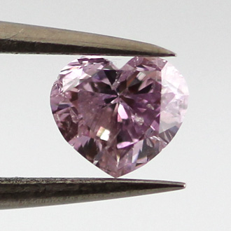 Fancy Intense Pink Purple Diamond, Heart, 0.33 carat