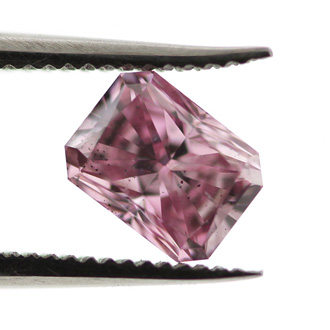 Fancy Intense Purplish Pink Argyle Diamond, Radiant, 0.46 carat, SI2 - Thumbnail