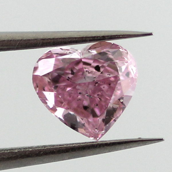 Fancy Intense Purplish Pink Diamond, Heart, 0.44 carat