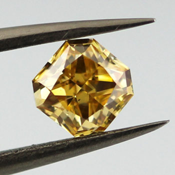 GIA Radiant Fancy Intense Yellow Orange Diamond, 0.70 carat