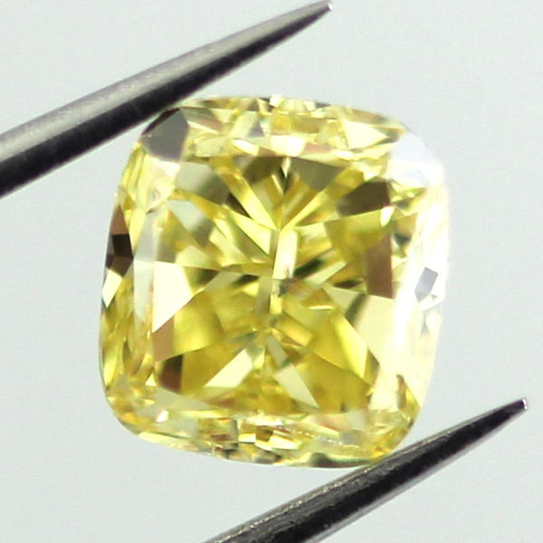 Fancy Intense Yellow Diamond, Cushion, 1.51 carat, SI2