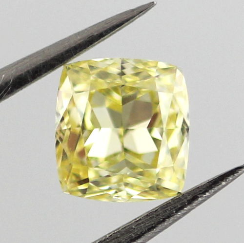 Fancy Intense Yellow Diamond, Cushion, 0.47 carat, IF