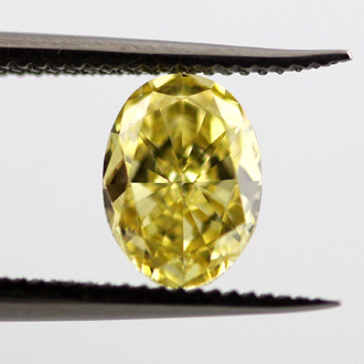 Fancy Intense Yellow Diamond, Oval, 0.70 carat, VS1