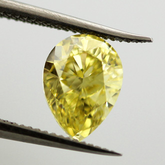 Fancy Intense Yellow Diamond, Pear, 1.11 carat, VS2