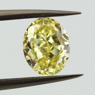 Fancy Intense Yellow Diamond, Oval, 1.12 carat, SI1 - B