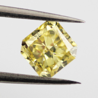 Fancy Intense Yellow Diamond, Radiant, 0.61 carat, VS2