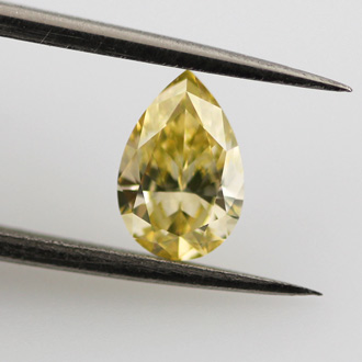 Fancy Intense Yellow Diamond, Pear, 0.52 carat, VS1 - B
