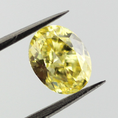 Fancy Intense Yellow Diamond, Oval, 0.72 carat, VVS2 - B