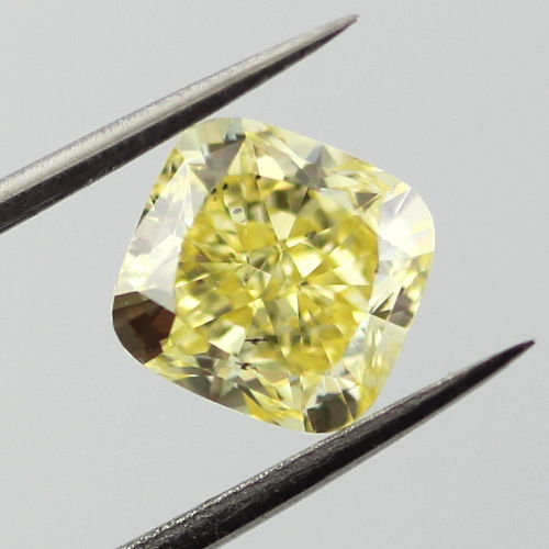 Fancy Intense Yellow Diamond, Cushion, 1.55 carat