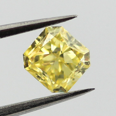 Fancy Intense Yellow Diamond, Radiant, 0.61 carat, VS2