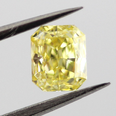 Fancy Intense Yellow Diamond, Radiant, 0.43 carat, SI2 - B