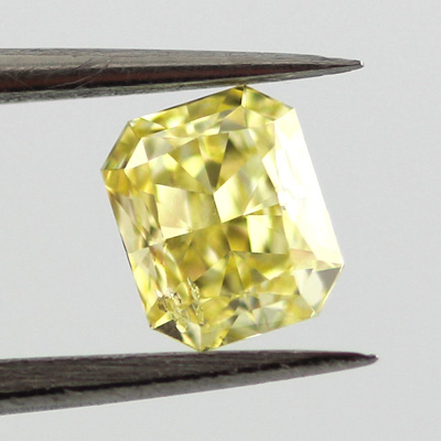 Fancy Intense Yellow Diamond, Radiant, 0.43 carat, SI2- C