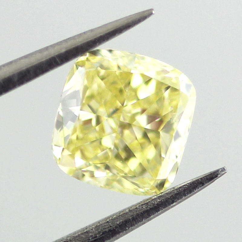 Fancy Intense Yellow Diamond, Cushion, 0.61 carat, VS2