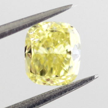 Fancy Intense Yellow Diamond, Cushion, 0.51 carat, VS1