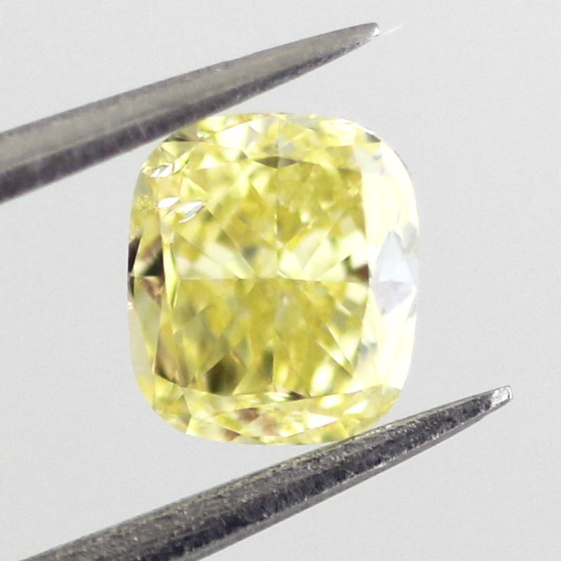 Fancy Intense Yellow Diamond, Cushion, 0.52 carat, SI2