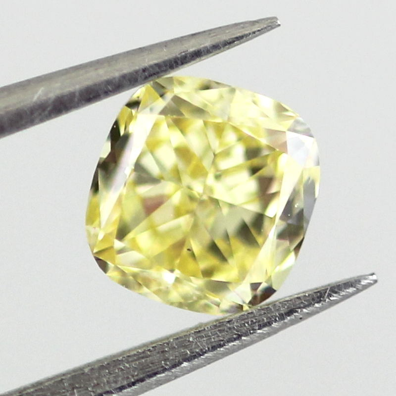 Fancy Intense Yellow Diamond, Cushion, 0.51 carat, VS2