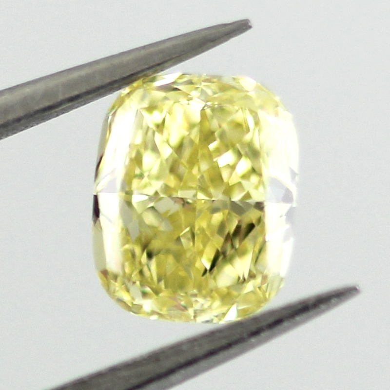 Fancy Intense Yellow Diamond, Cushion, 0.54 carat, VS2