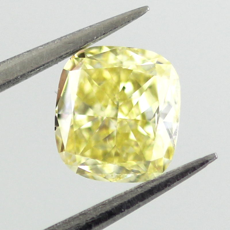 Fancy Intense Yellow Diamond, Cushion, 0.61 carat, SI1