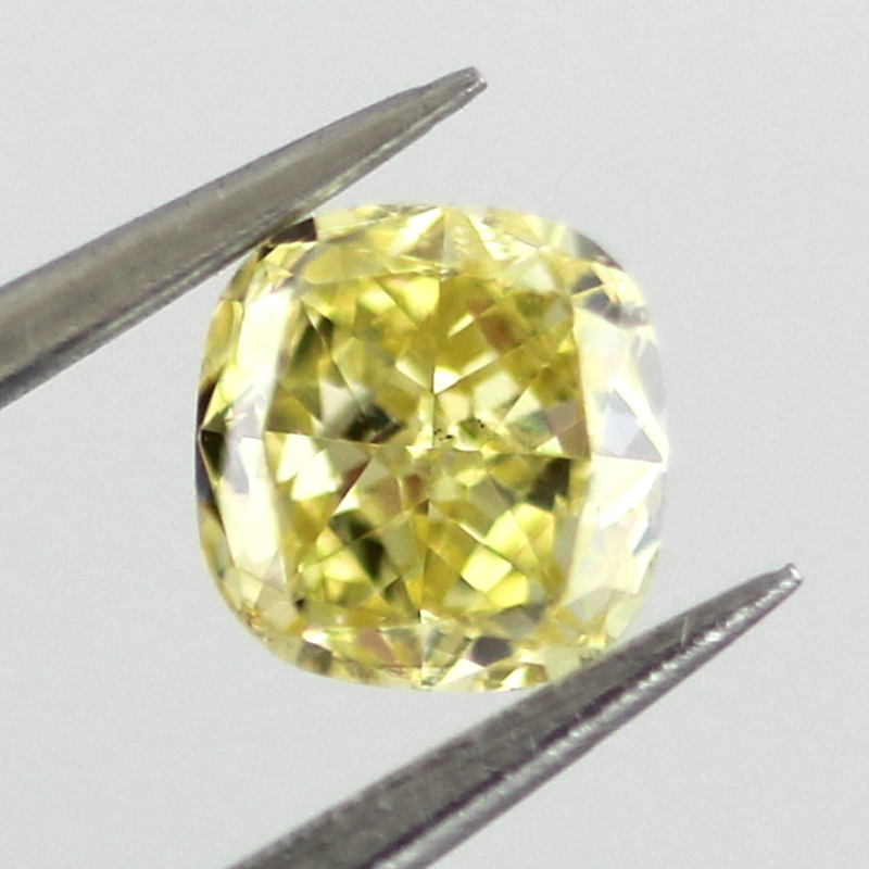 Fancy Intense Yellow Diamond, Cushion, 0.32 carat, SI1