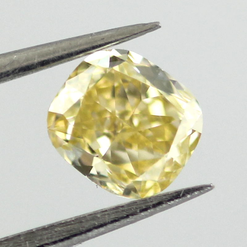 Fancy Intense Yellow Diamond, Cushion, 0.50 carat, VS1
