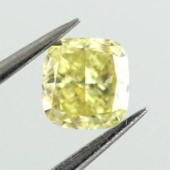 GIA Cushion Fancy Intense Yellow Diamond, 0.33 carat