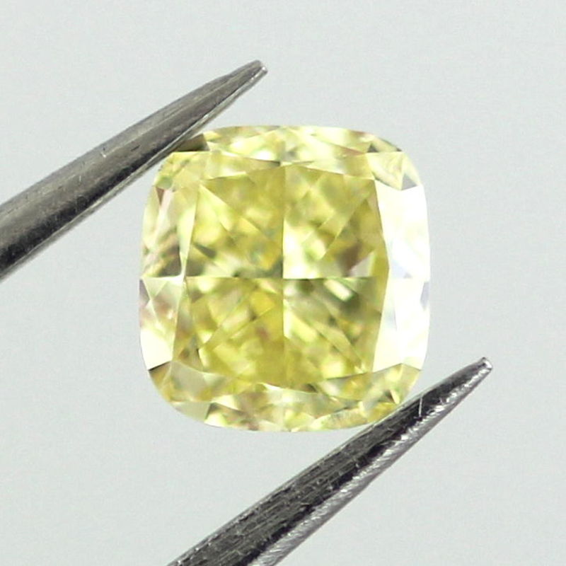 Fancy Intense Yellow Diamond, Cushion, 0.33 carat, VVS2