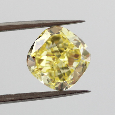 Fancy Intense Yellow Diamond, Cushion, 2.04 carat, VS2