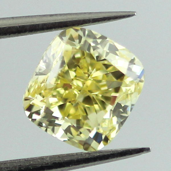 Fancy Intense Yellow Diamond, Cushion, 1.00 carat, SI2