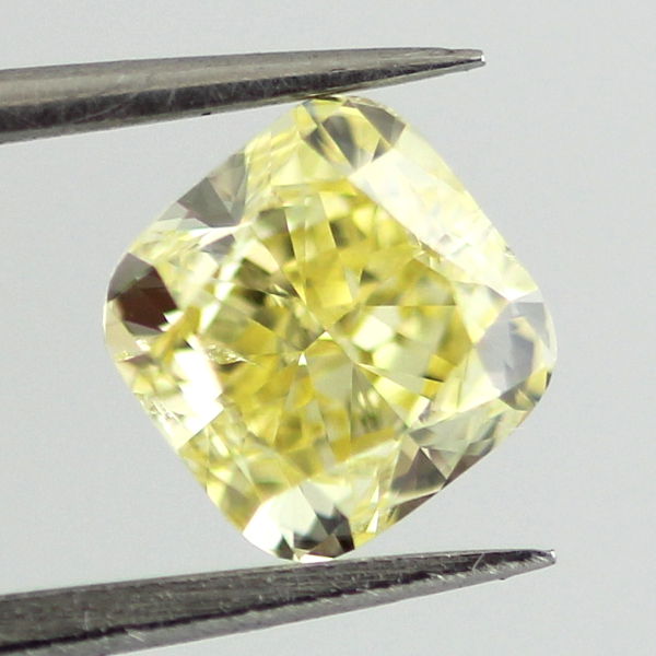 Fancy Intense Yellow Diamond, Cushion, 1.00 carat, SI2