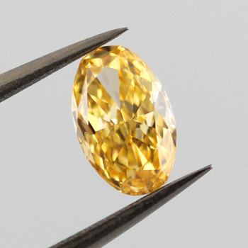 Fancy Intense Yellowish Orange Diamond, Oval, 0.65 carat, VS2