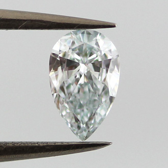 Fancy Light Bluish Green Diamond, Pear, 0.25 carat, VS1 - B