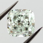 Fancy Light Bluish Green Diamond, Cushion, 0.66 carat, VS2 - Thumbnail