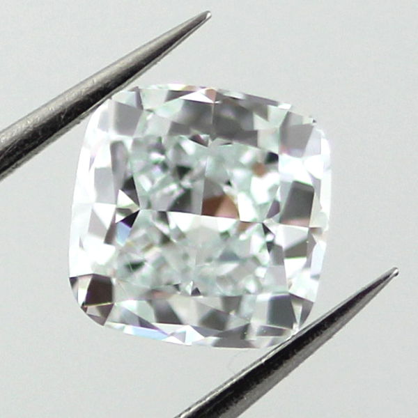 Fancy Light Bluish Green Diamond, Cushion, 0.55 carat, VS1