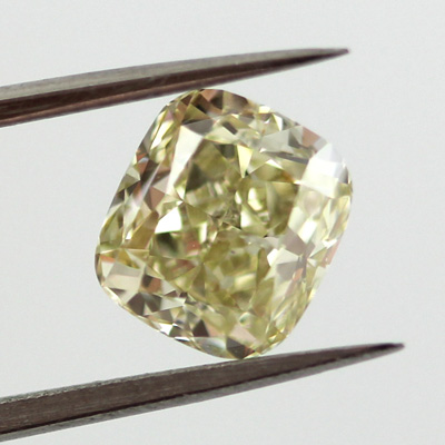 Fancy Light Brownish Greenish Yellow Diamond, Cushion, 1.37 carat, SI2 - B