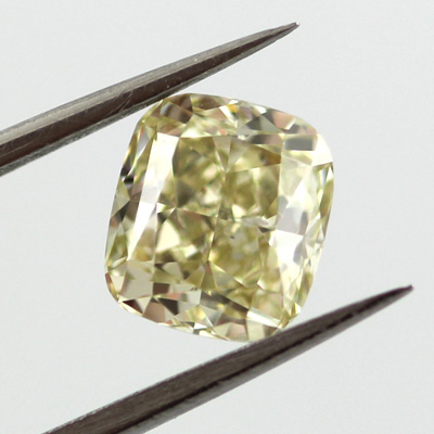 Fancy Light Brownish Greenish Yellow Diamond, Cushion, 1.37 carat, SI2