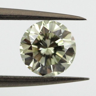 Fancy Light Grayish Greenish Yellow Diamond, Round, 1.01 carat, SI2 - B