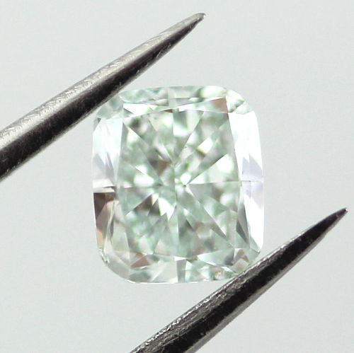 Fancy Light Green Diamond, Cushion, 0.42 carat, VS2 - B