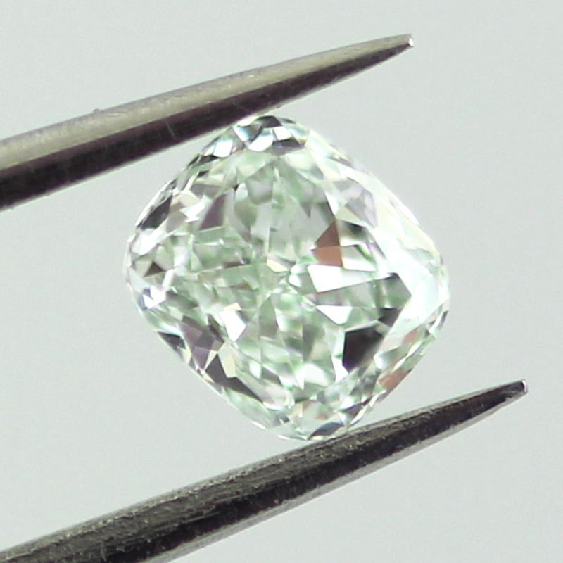 Fancy Light Green Diamond, Cushion, 0.35 carat, VVS2 - B