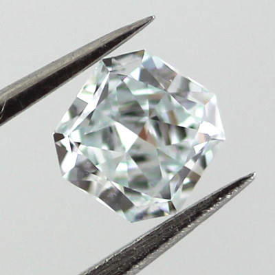 Fancy Light Greenish Blue Diamond, Radiant, 0.37 carat, VVS2