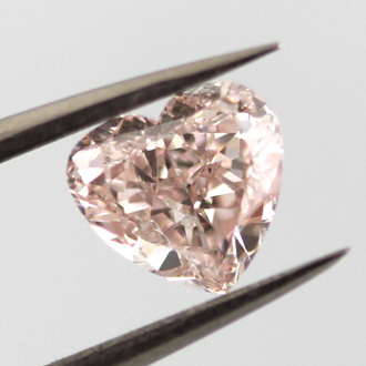 Fancy Light Orangy Pink Diamond, Heart, 1.01 carat, SI1 - B