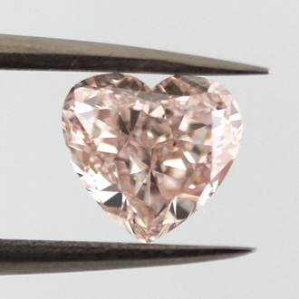 Fancy Light Orangy Pink Diamond, Heart, 1.01 carat, SI1