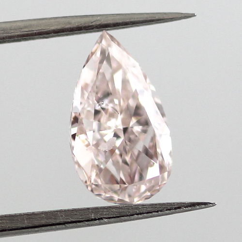 Fancy Light Orangy Pink Diamond, Pear, 1.00 carat