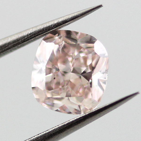 Fancy Light Orangy Pink Diamond, Cushion, 0.53 carat - B