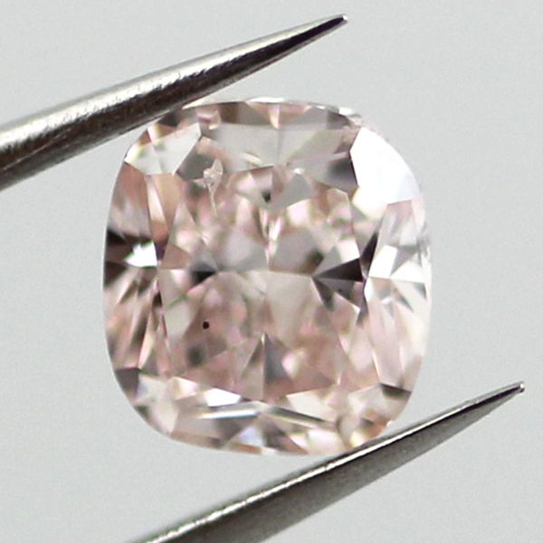 Fancy Light Orangy Pink Diamond, Cushion, 0.53 carat