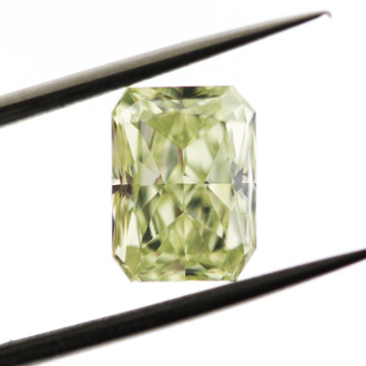 Fancy Light Yellow Green Diamond, Radiant, 1.53 carat, IF